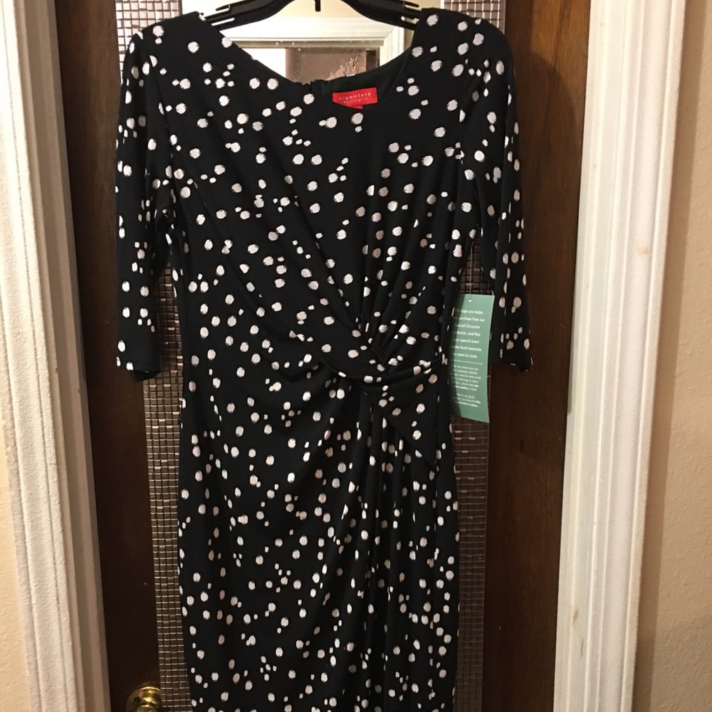 Black and white polka dot dress